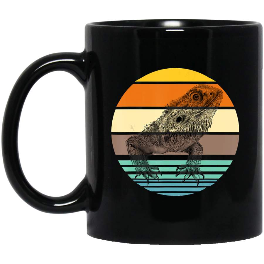 Vintage Retro Bearded Dragon Sunset Lizard Reptile Coffee Mug