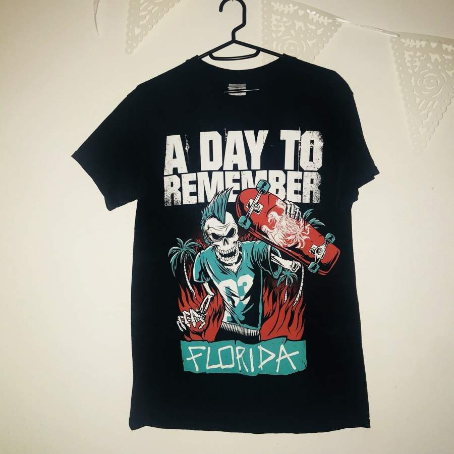 Retro Black A Day To Remember Punk Skate Small Size Top T-Shirt