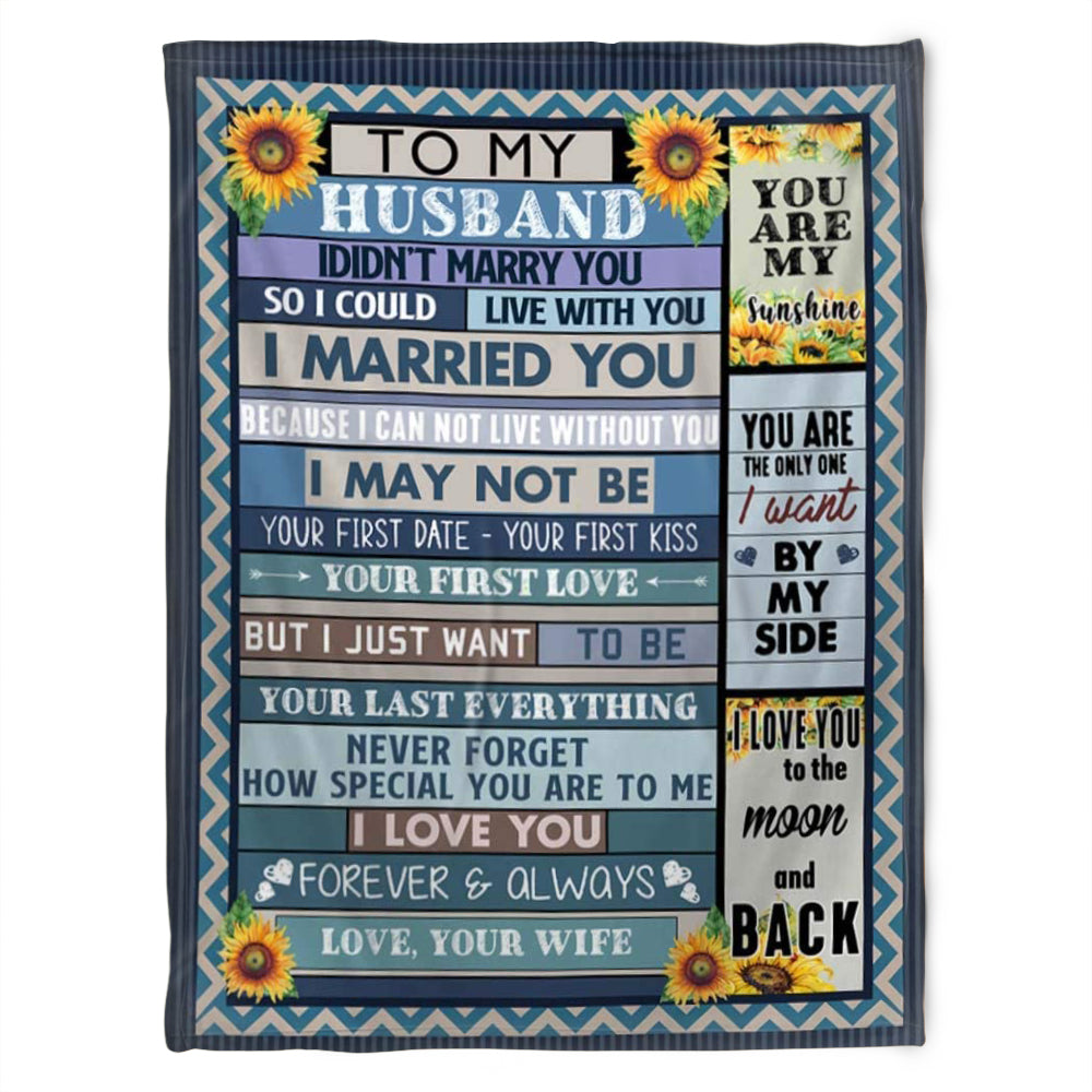 To My Husband Blanket,Fleece Blanket, You Are My Sunshine.Gift For Husband Family Home Decor Bedding Couch Sofa Soft And Comfy Cozy