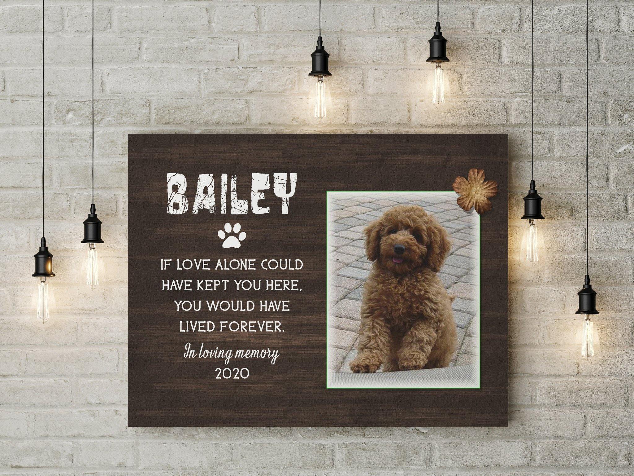 [Personalized Name, Date & Photo] Pet Loss Memorial Wall Art In Loving Memory Pet Remembrance Gift For Family Home Decor Wall Art Canvas Memorial Home Decor