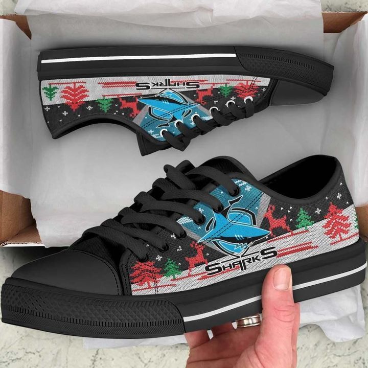 Christmas Cronulla-sutherland Sharks Nrl Low Top Shoes For Men And Women Custom Canvas Shoes