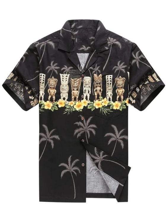 Awesome Black Tiki Hawaiian Shirt | Unisex | Adult | Hw3572