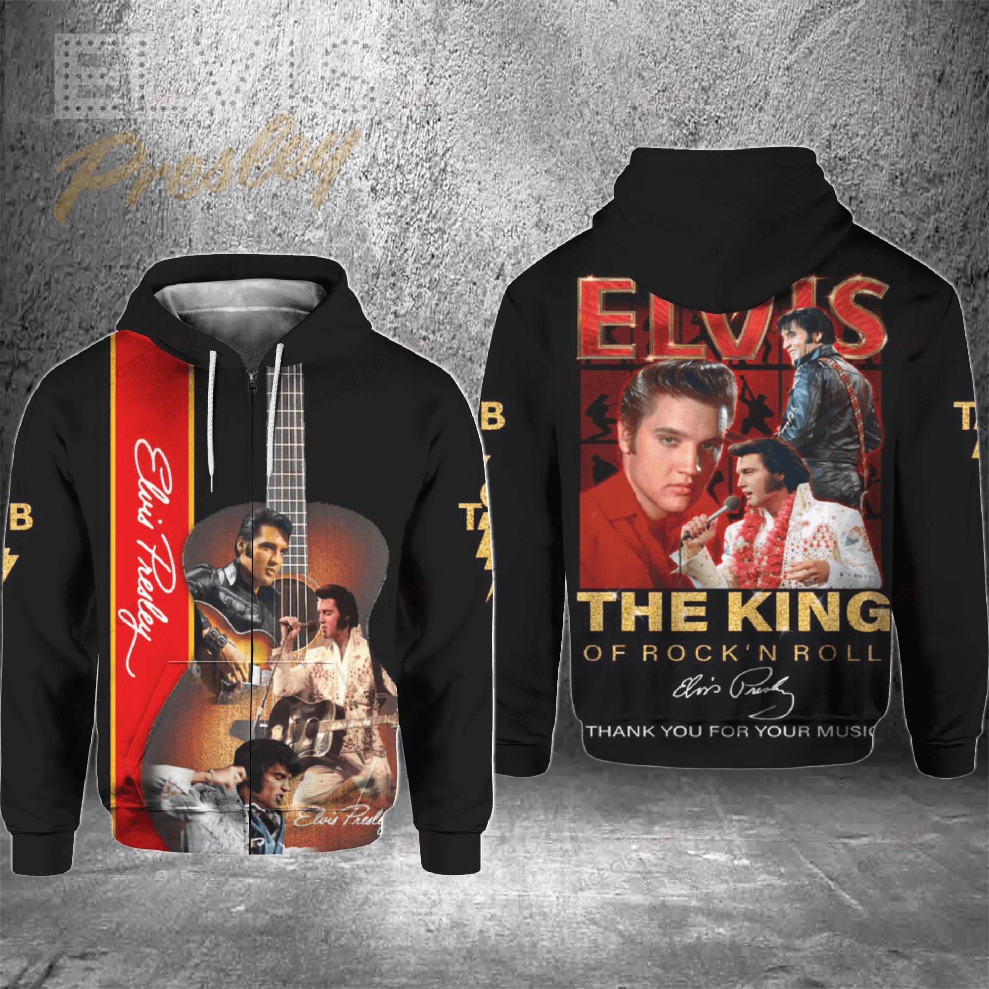Elvis Presley Zip Hoodie 3D 3Zh-E1Z0