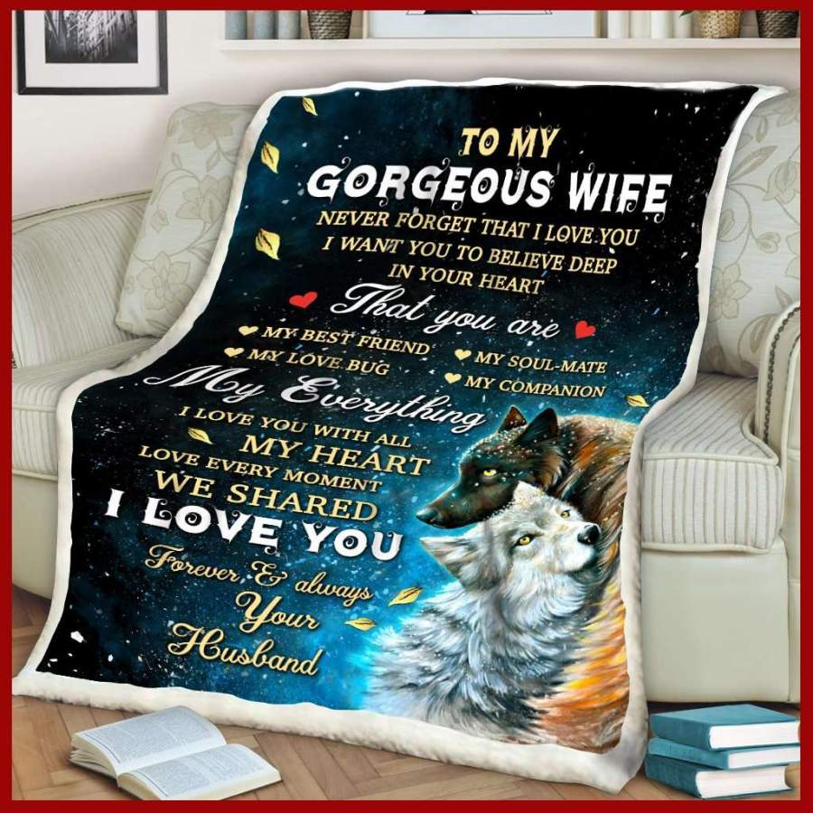 Wolf Blanket Giving Wife I Love You Forever And Always