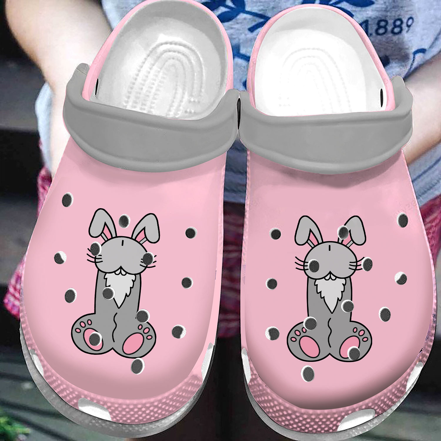 Custom Name Pink Bunny Funny Dick Clog Shoes #Dh