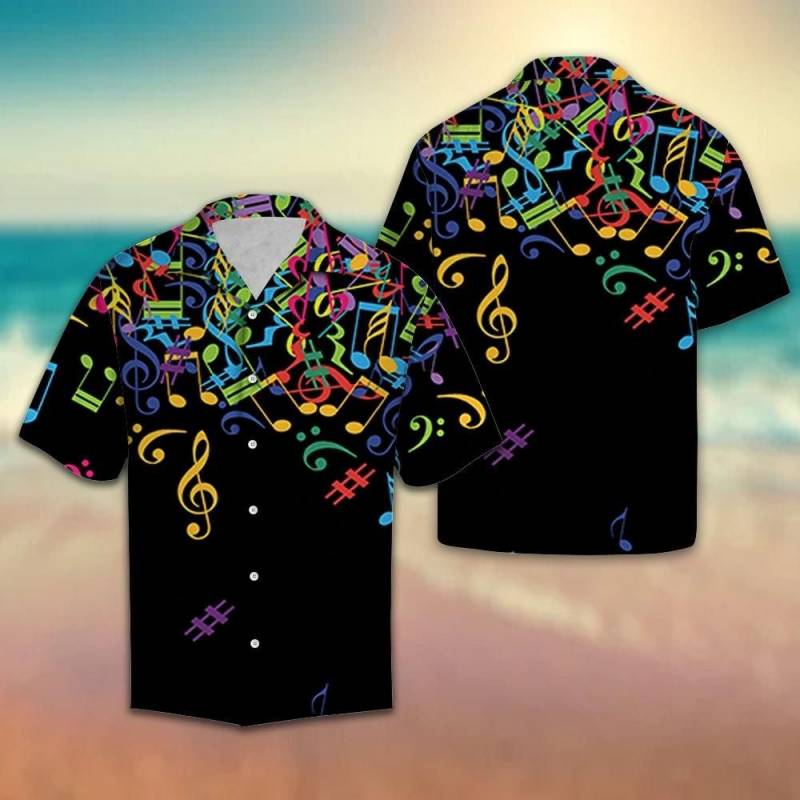 Artsyhomes Colorful Music Notes Hawaiian Ha16179