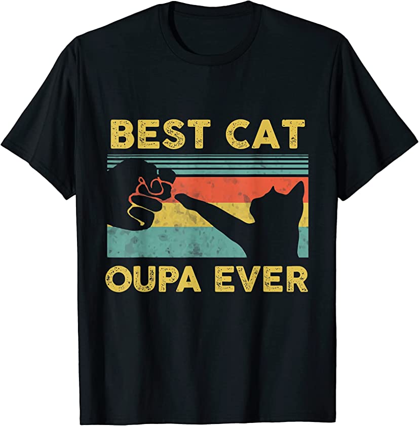 Best Cat Oupa Ever Vintage Cats Happy Father’s Day T-Shirt