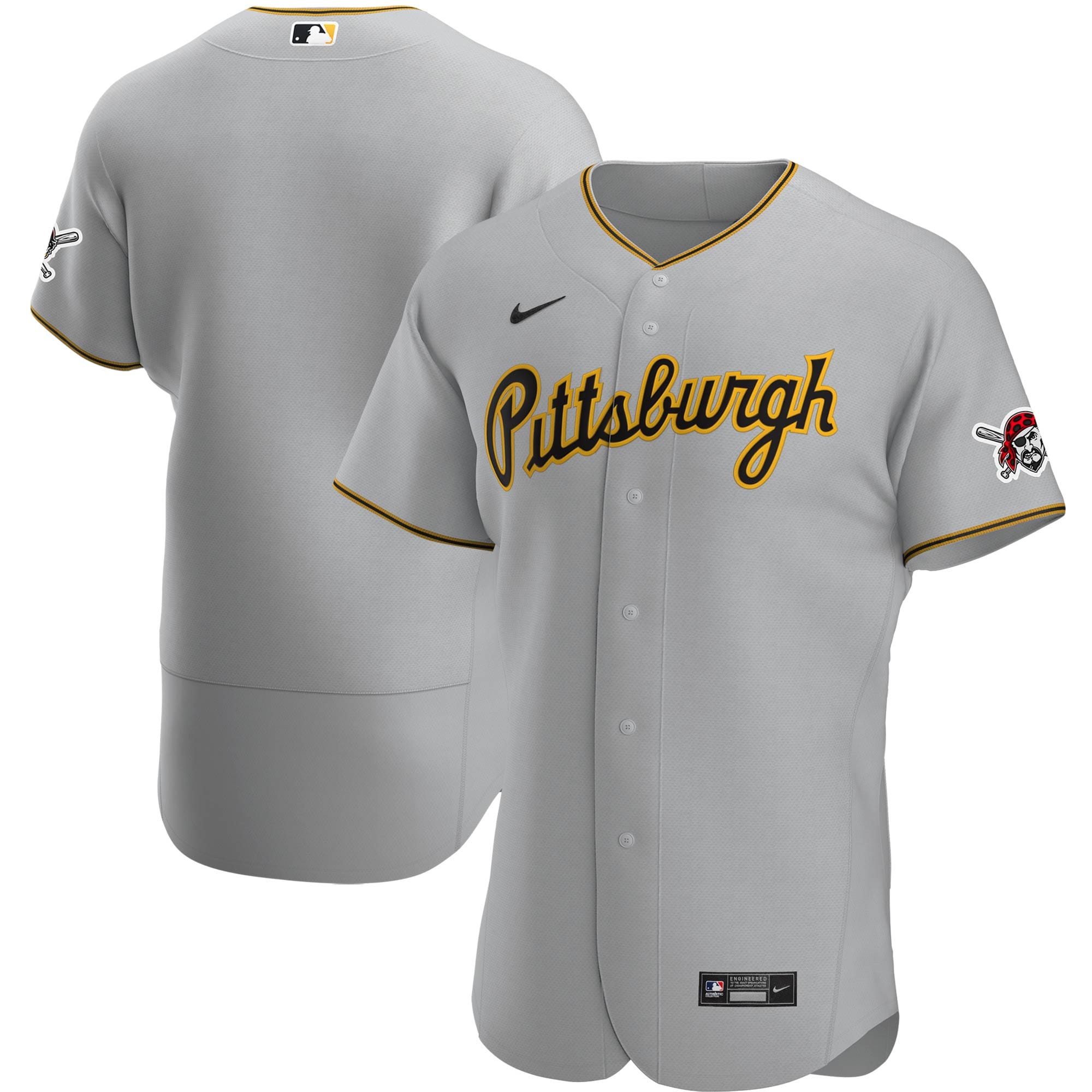 Pittsburgh Pirates Road Authentic Team Jersey – Gray