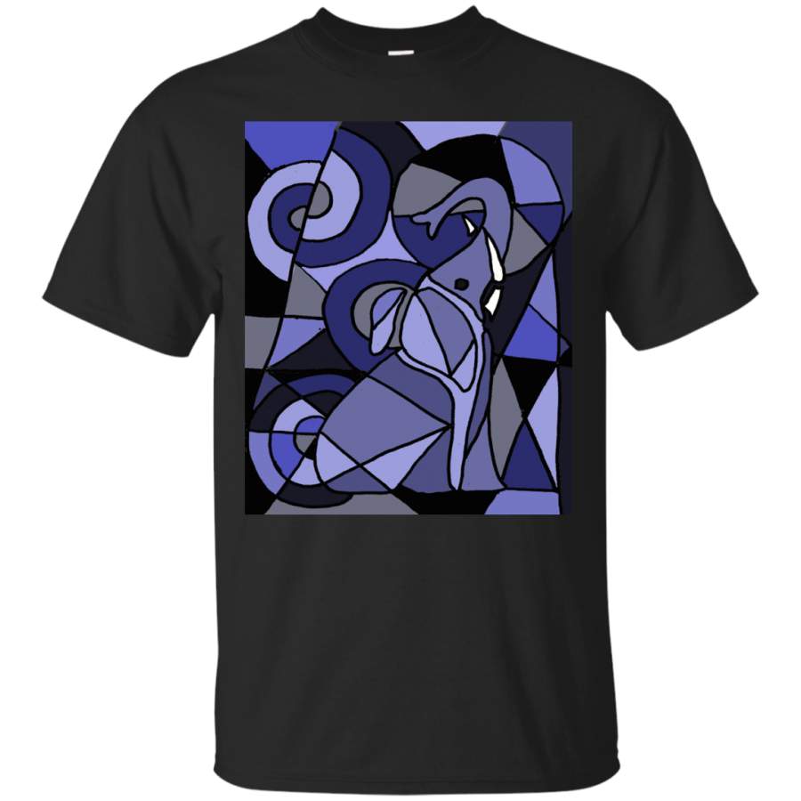 Elephants – Artsy Fun Blue Elephant with Raised Trunk elephant T Shirt & Hoodie