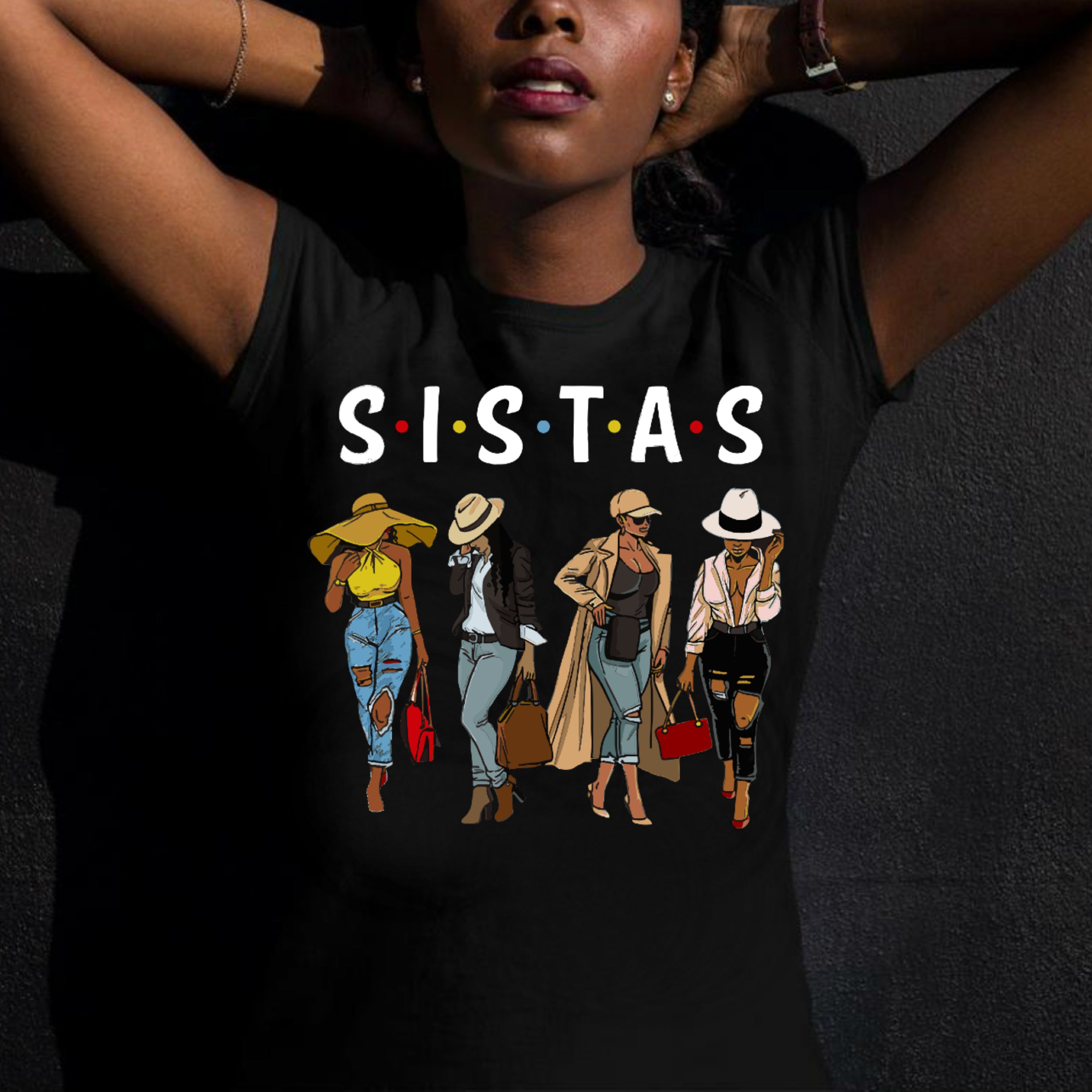 Sistas T Shirt Friends Together Dope Black Woman Afro Diva Nubian Melanin Girl Black Queen Power Blm Tee