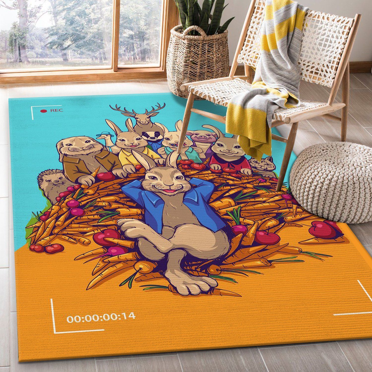 Petter Rabbit The Runaway Movie Area Rug Bedroom Rug Floor Decor Home Decor Area Rug For Living Room Bedroom Rug Home Decor