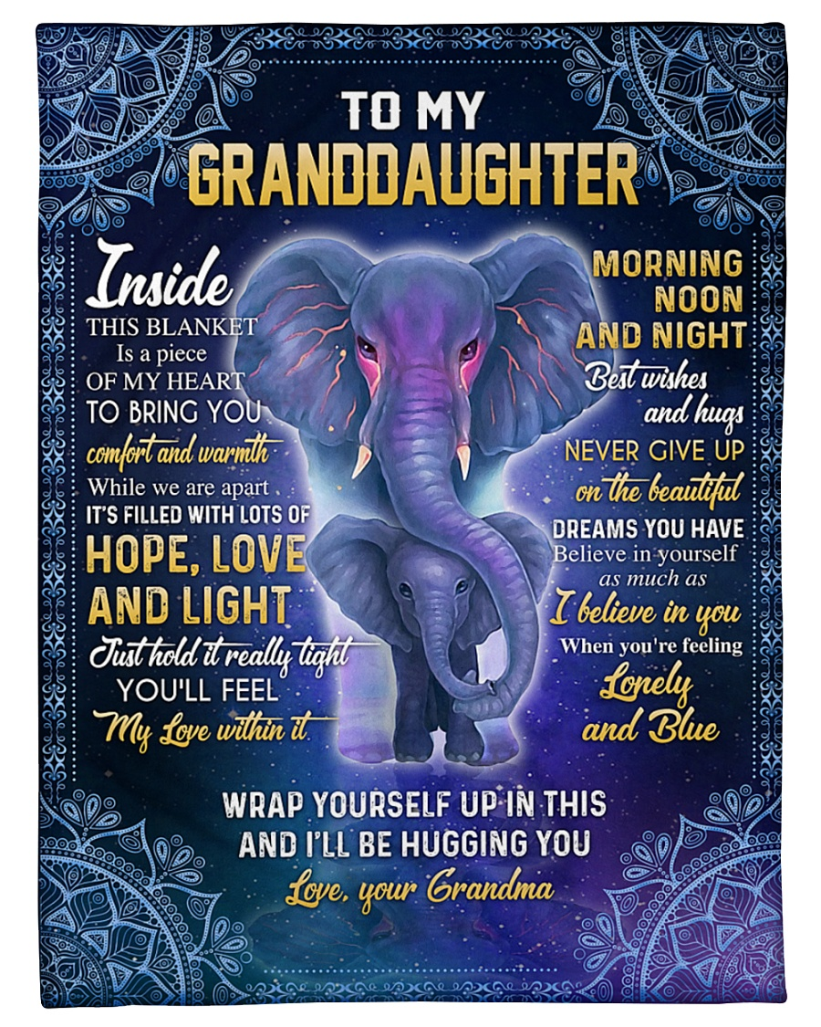 To My Granddaughter Elephant Fleece Blanket