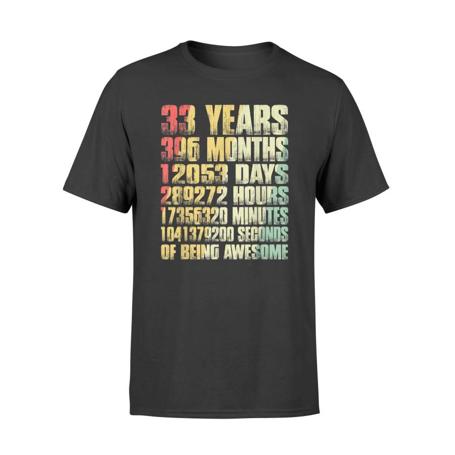 Birthday Shirt – Vintage 1986 33rd Birthday 33 Yrs Old Months T Shirt Gift – Standard T-shirt