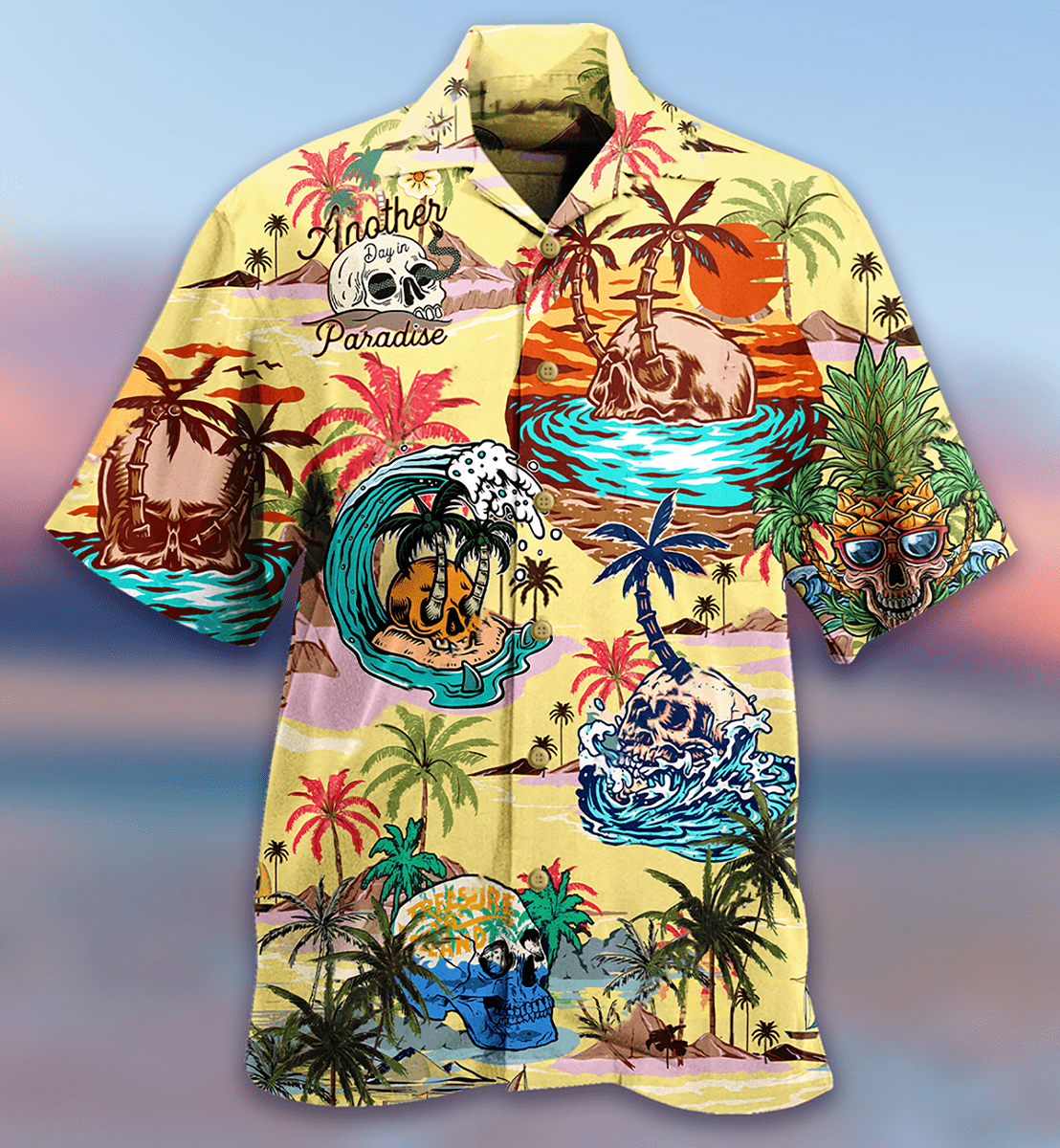 Skull Parasise Love Beach Vintage Hawaiian Aloha Shirts – Fashion Store