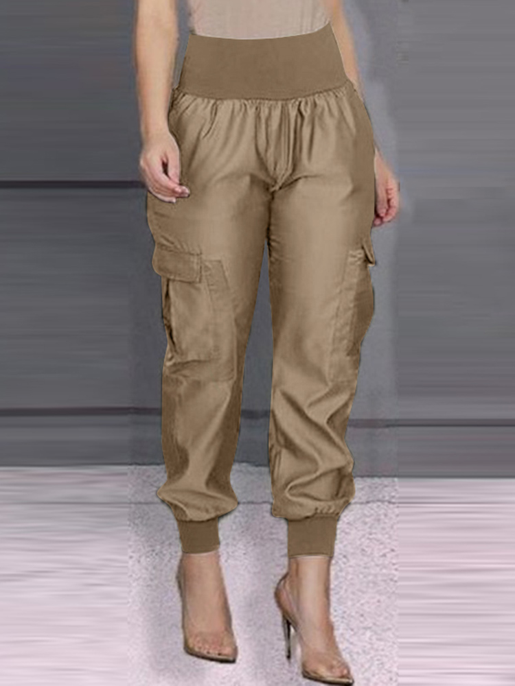 Work OL Overall Women Casual Solid Pant ZANZEA Vintage Elastic Waist Pencil Trouser 2022 Fashion Holiday Pantalon Palazzo Turnip alx