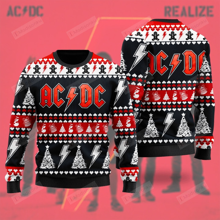 Ac/Dc Rock Band Ugly Christmas Sweater, All Over Print Sweatshirt