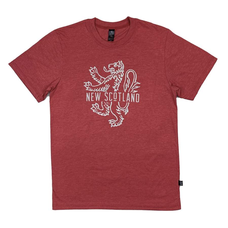 50/50 Organic Recycled Traditional Lion T-shirt in Heather Red