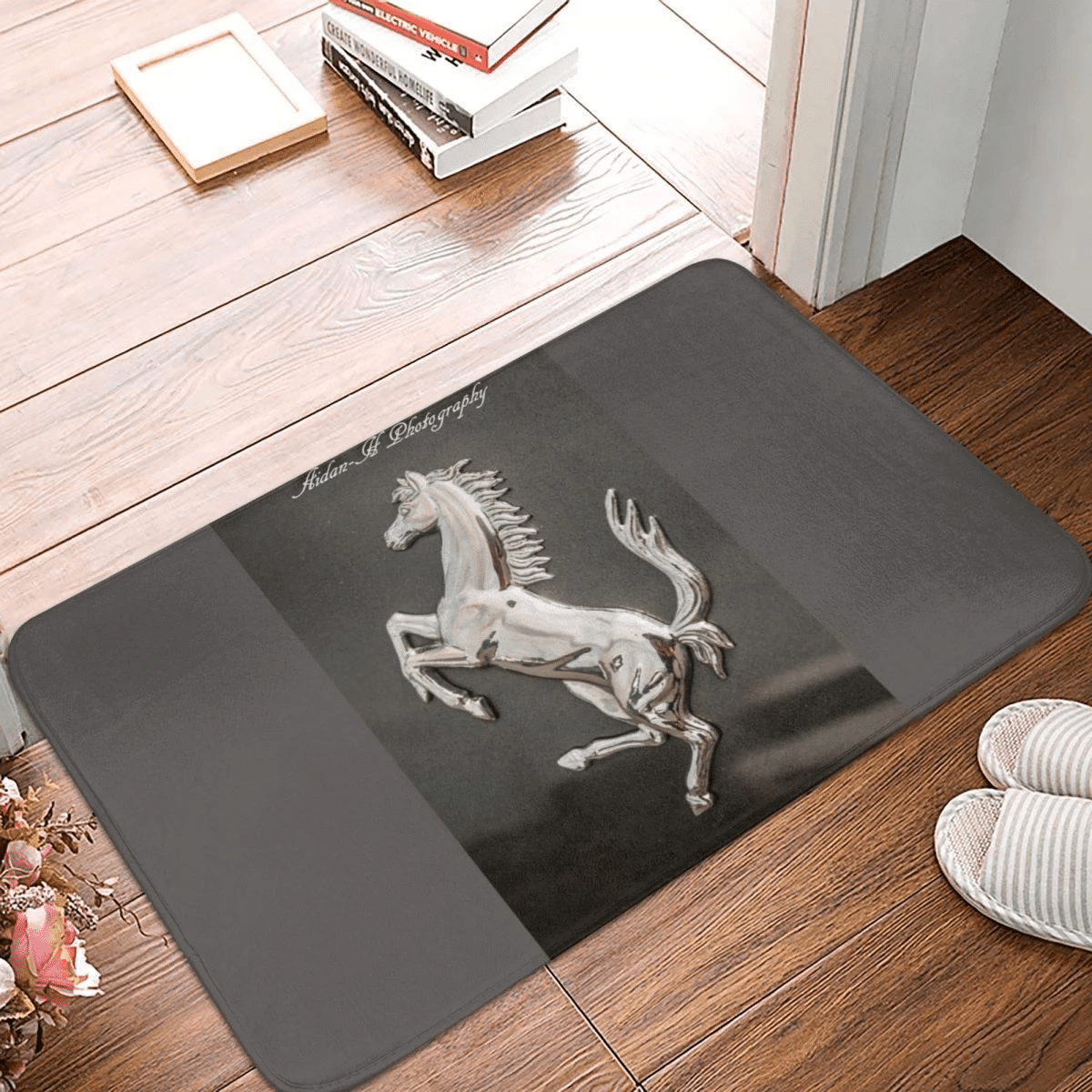 Ferrari Logo Doormat Carpet Mat Rug Polyester Non-Slip Floor Decor Bath Bathroom Kitchen Balcony