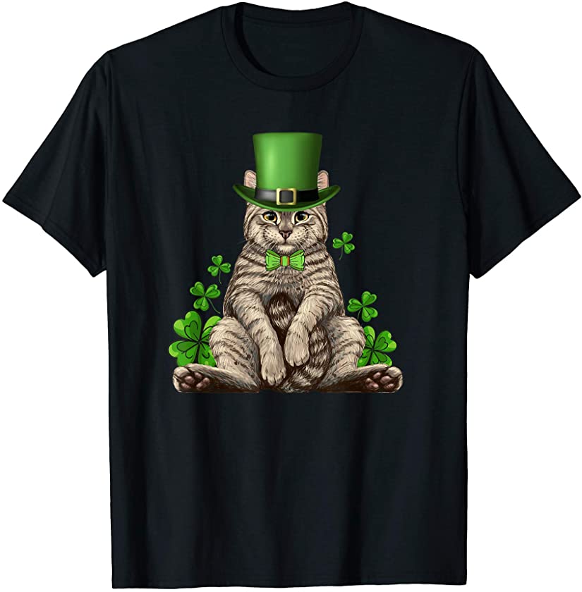 Cat Leprechaun T-Shirt St. Patricks Day Kitty Kitten Gift T-Shirt