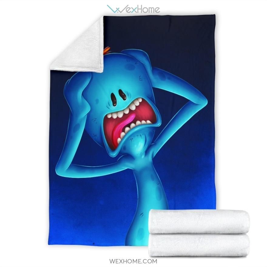 Funny Freaking Out Mr Meeseeks Premium Blanket