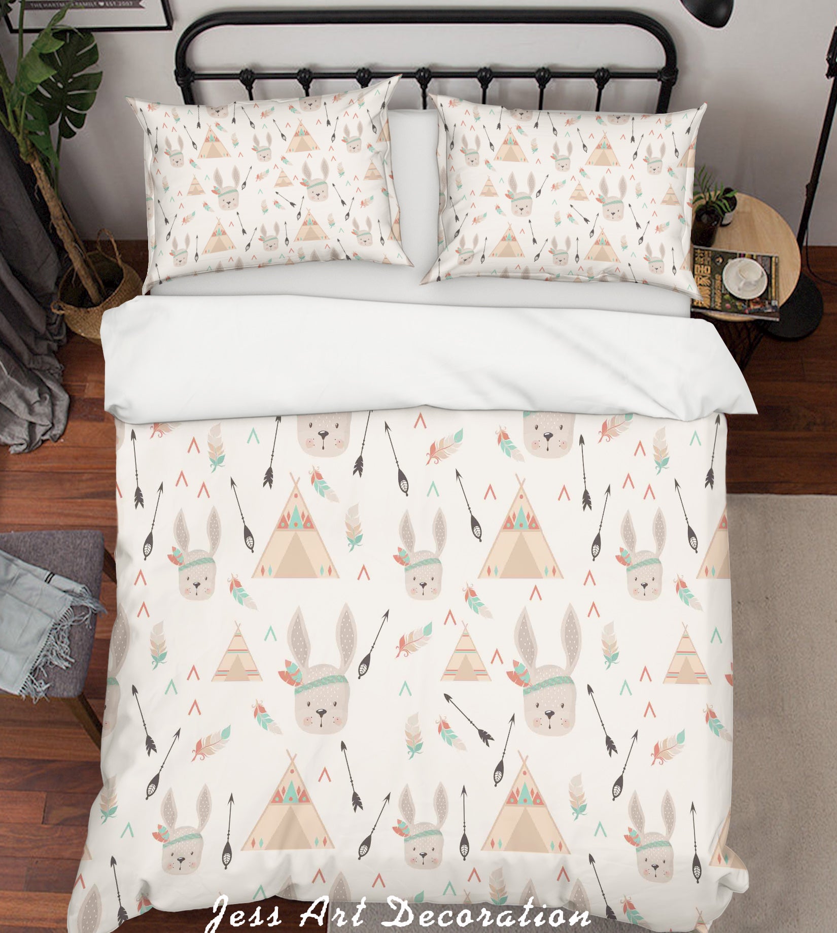 3D Color Rabbit Pattern Quilt Cover Set Bedding Set Pillowcases  58