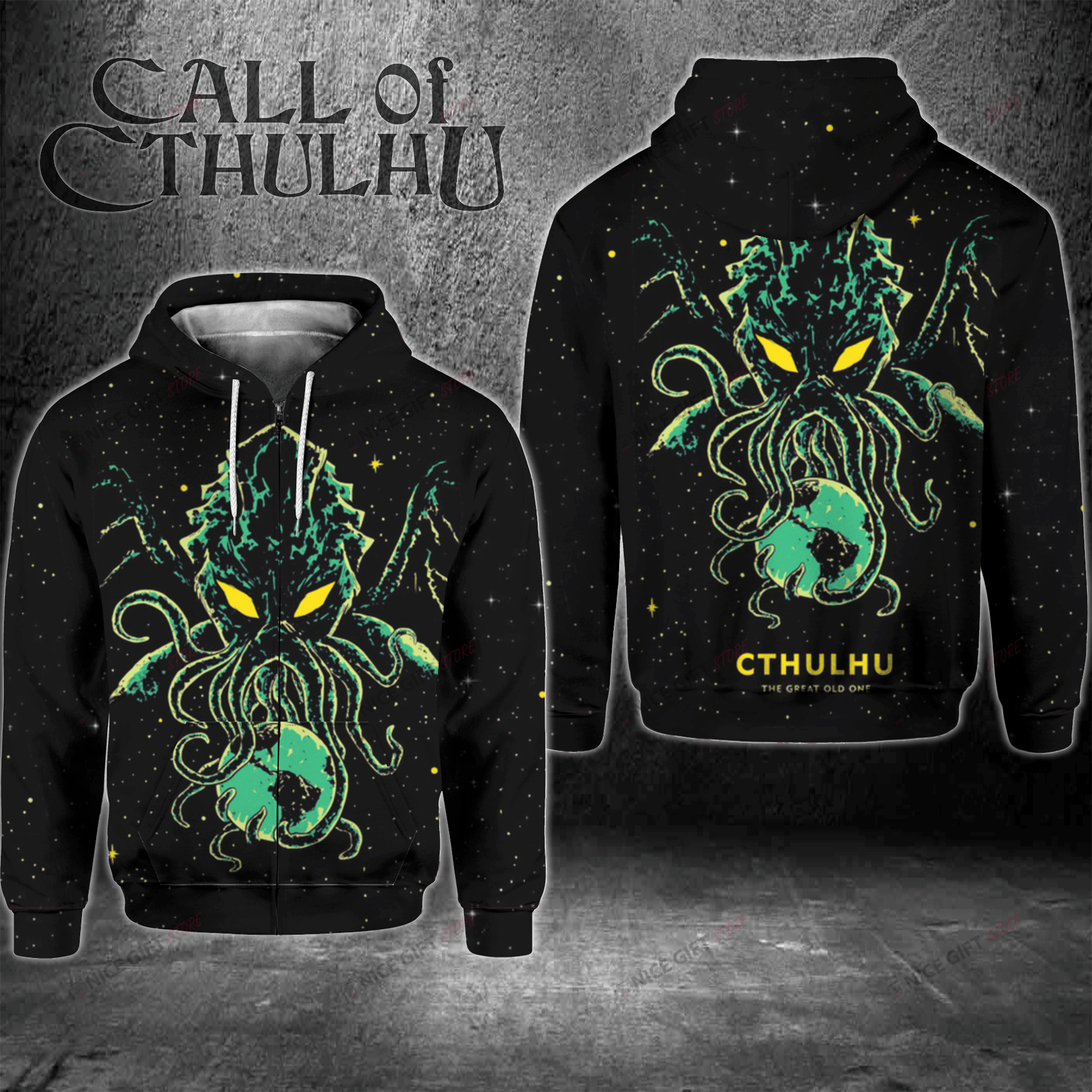 Cthulhu The Great Old One Zip Hoodie 3D 3Zh-K6V2