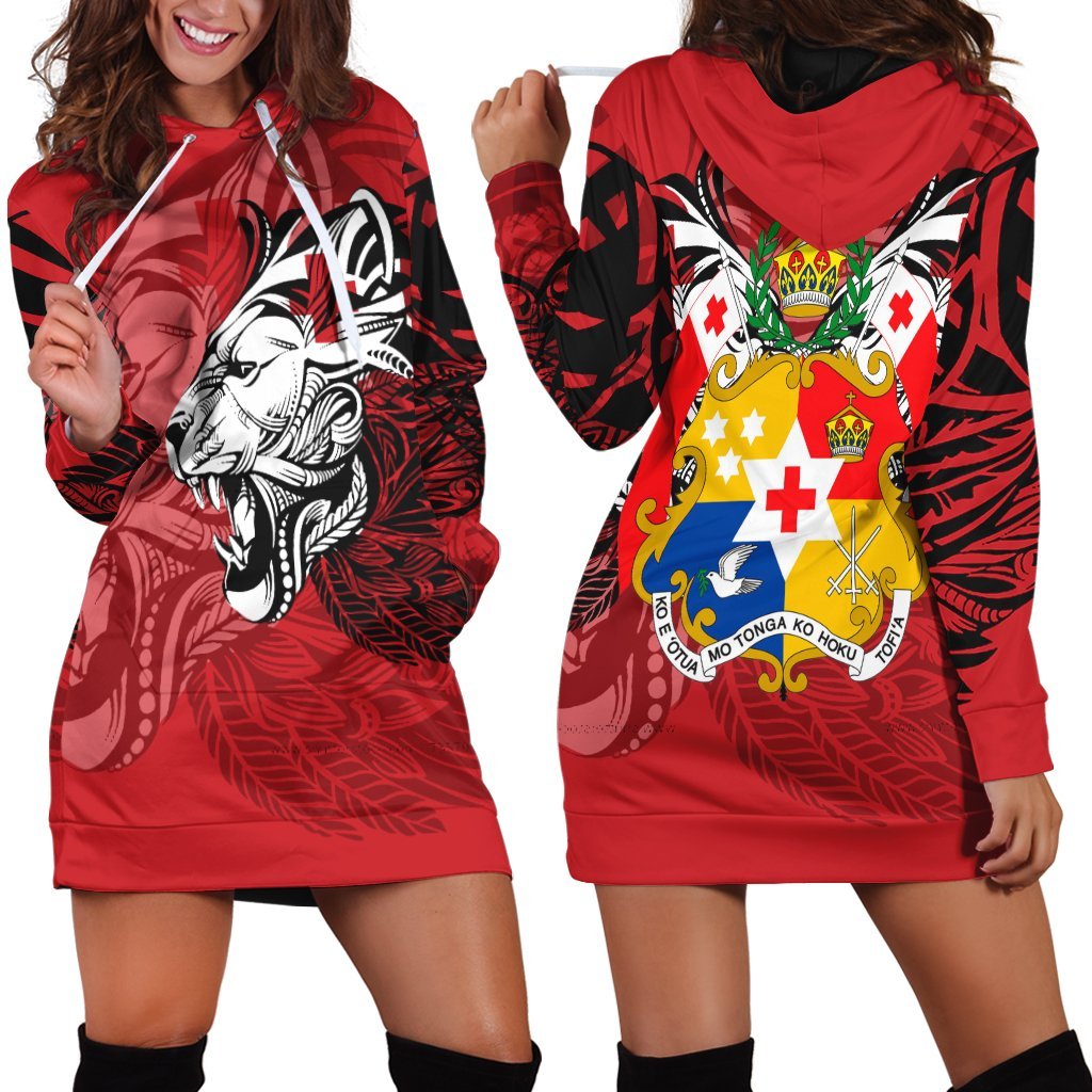 Tonga Polynesian Tongan Pride Lion Hoodie Dress