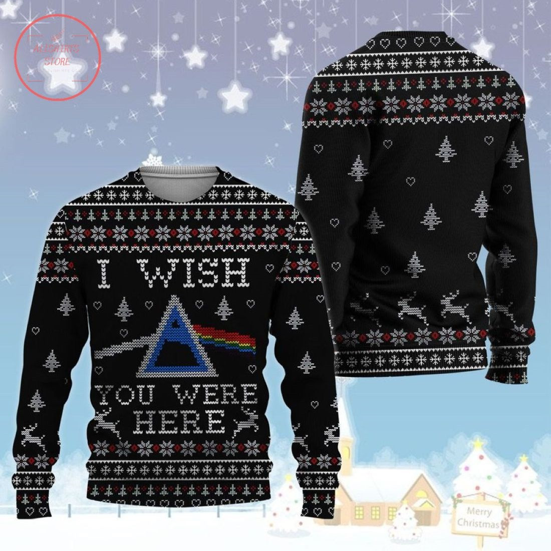 I Wish You Were Here Pink Floyd Ugly Christmas Sweater T-Shirt