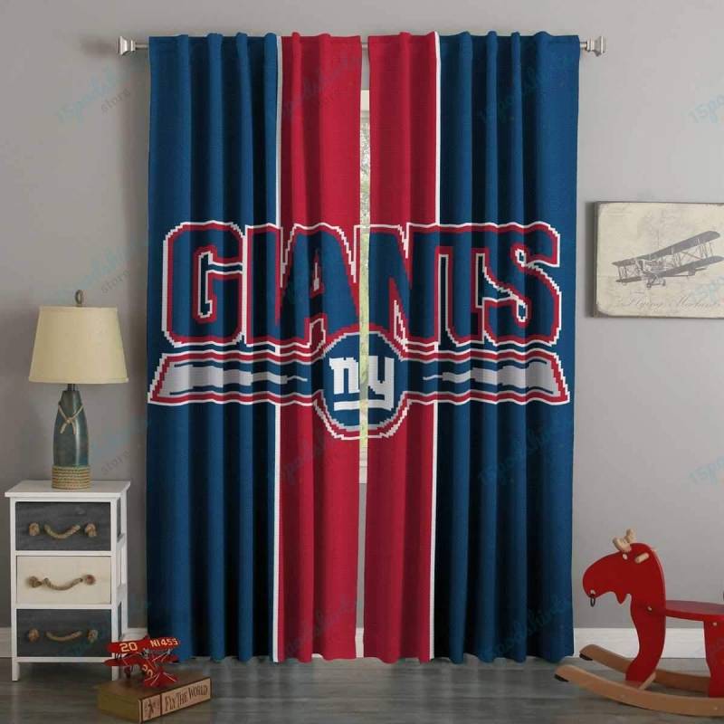 3D Printed New York Giants Style Custom Living Room Curtains