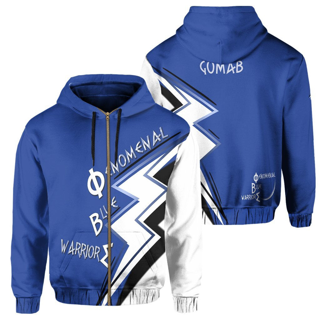 Fraternity Hoodie – Phi Beta Sigma Phenomenal Blue Warriors Zip Hoodie Flash Style