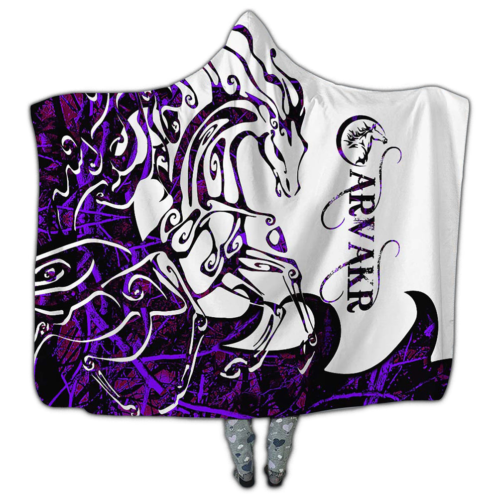 Viking Arvakr Legend Purple And White Style – Hoodie Blanket  – Owl Ohh