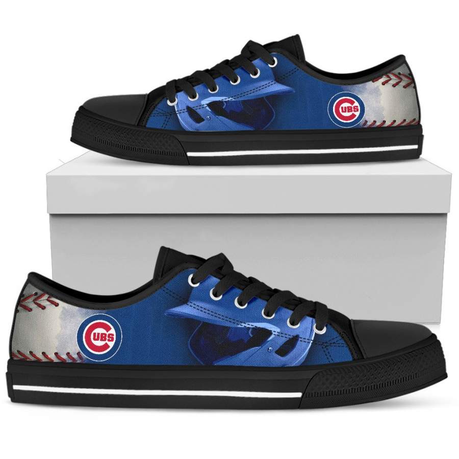 Artistic Scratch Of Chicago Cubs Low Top Shoes