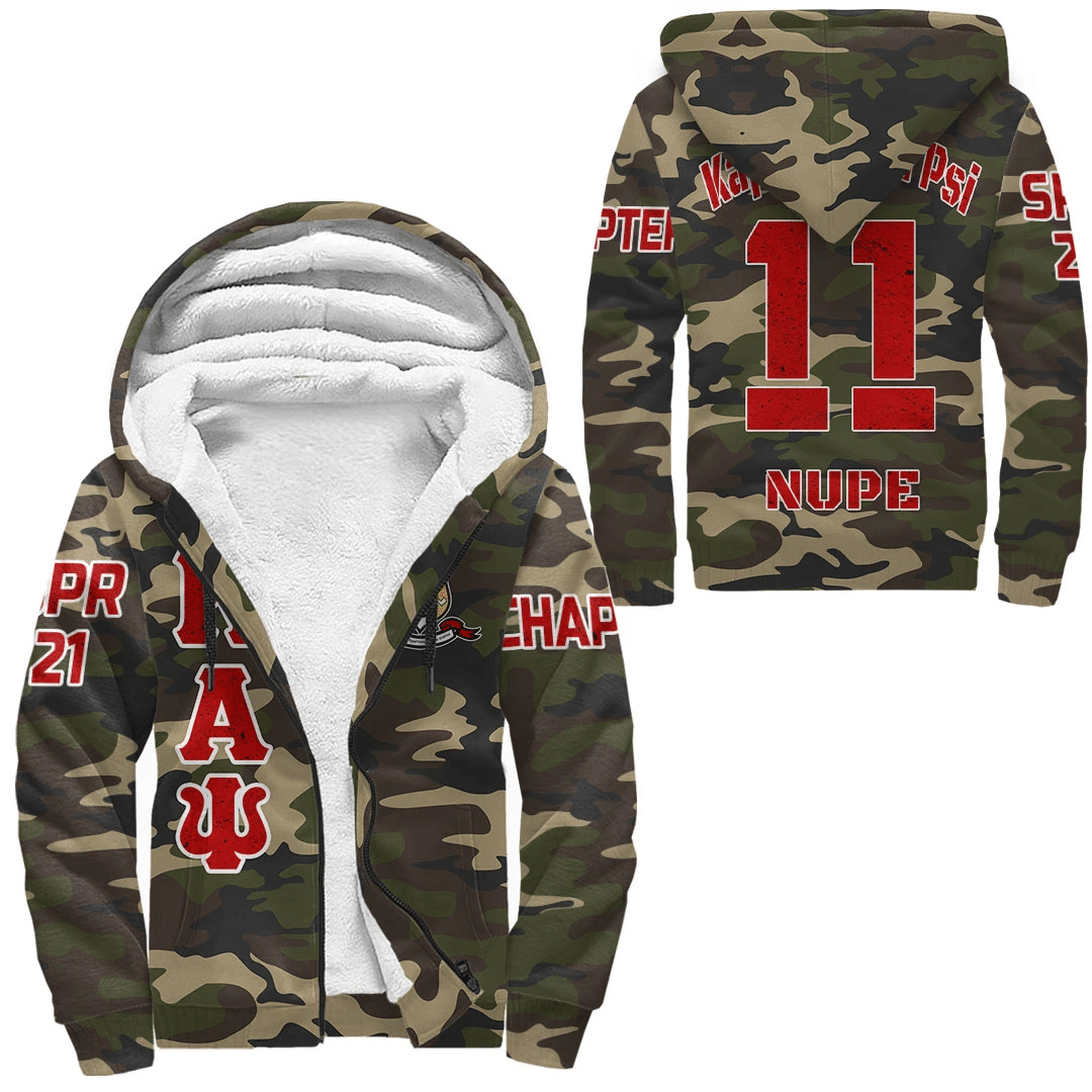 Wonderprint Hoodie Personalized Kappa Alpha Psi Camouflage Sherpa Hoodies Lt10