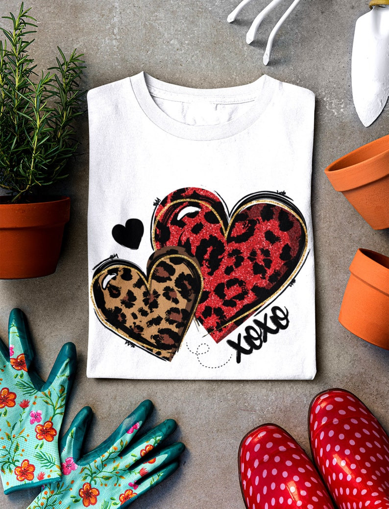 Valentines Day Hearts, Leopard Hearts Tshirt For Him, Her, Boyfriend, Girlfriend, Wife, Husband Valentines Day Gift