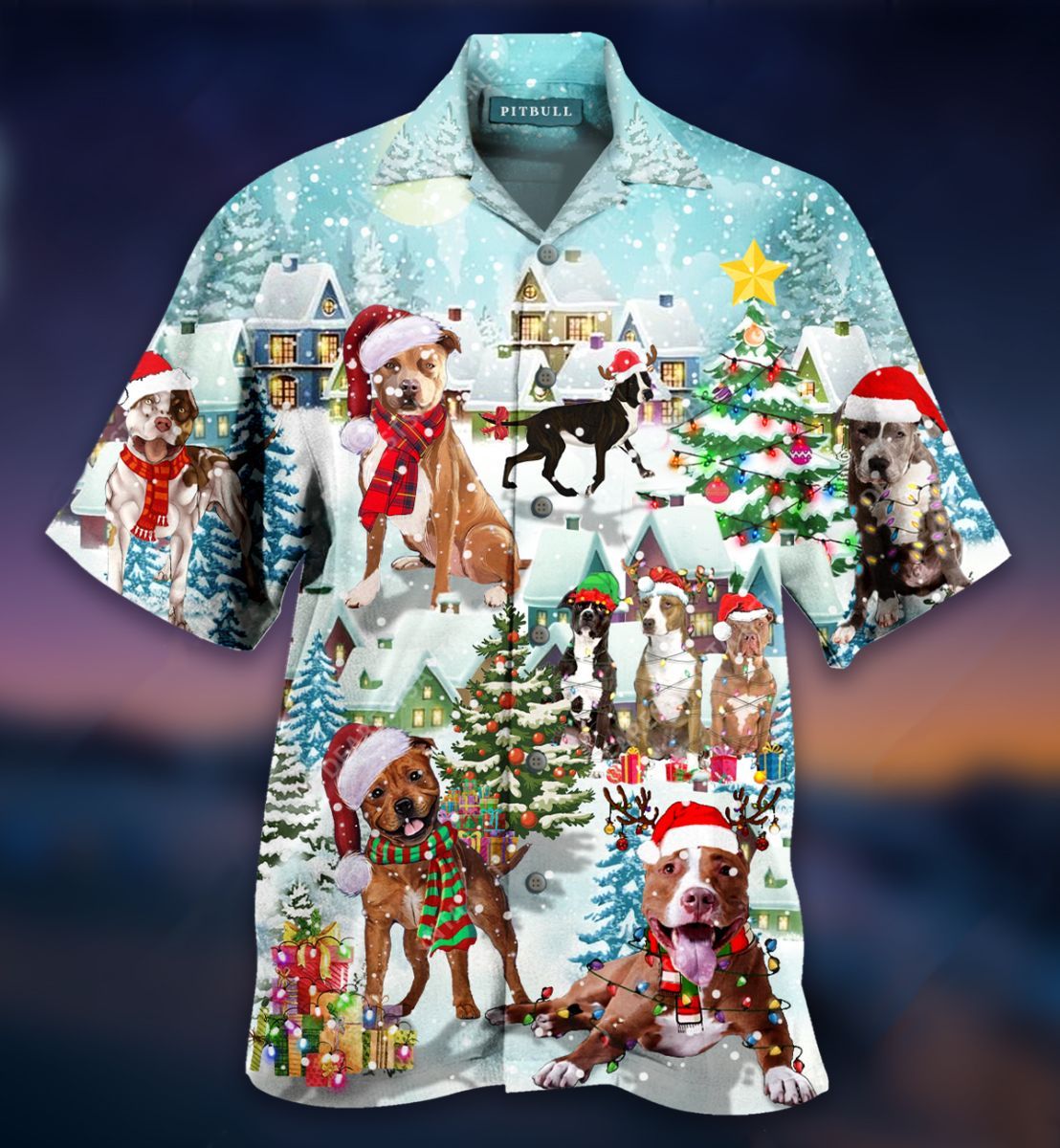 TJJ242011A28PP PITBULL CHRISTMAS BUTTON SHIRT QQ