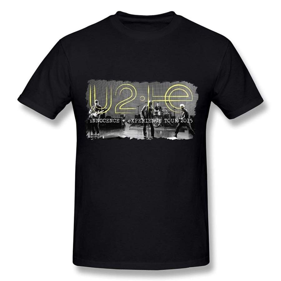 Fashion Men’s T-Shirt U2 Band Innocence Experience Tour T Shirt for Men Black