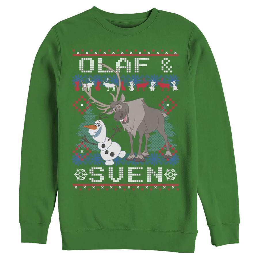 Frozen Men’s Ugly Christmas Olaf Sven  Sweatshirt