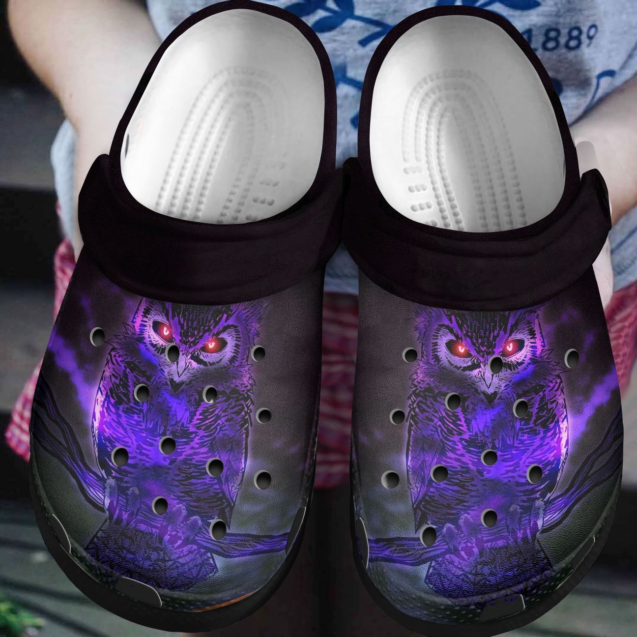 Owl Personalized Clog, Custom Name, Text, Color, Number Fashion Style For Women, Men, Kid, Print 3D Purple Owl