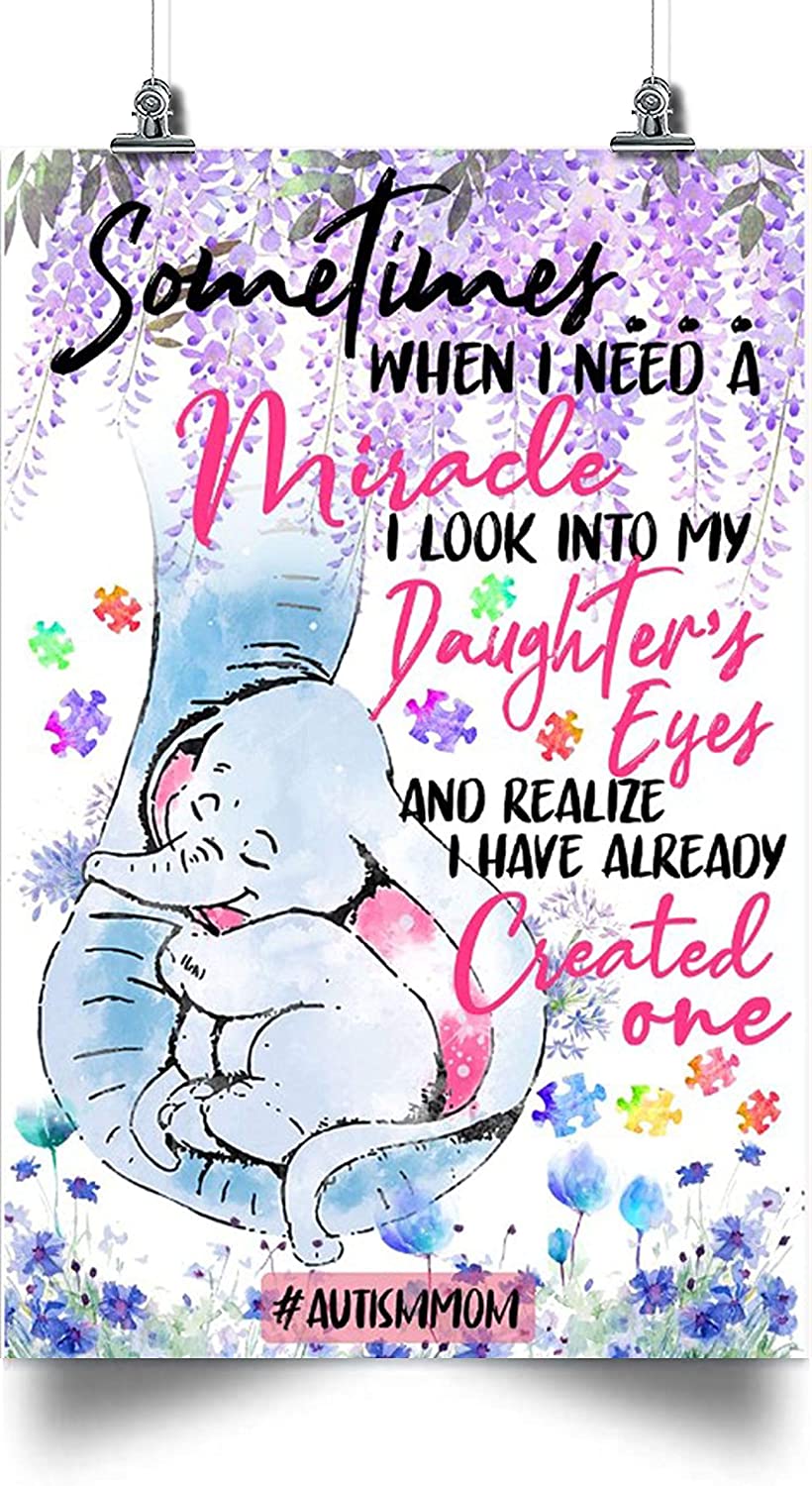 Autism MOM Poster – Elephant Poster – Home Decoration Poster, Wall Poster, Home and Room Decoration, Gifts for Friends and Relatives, Souvenirs.