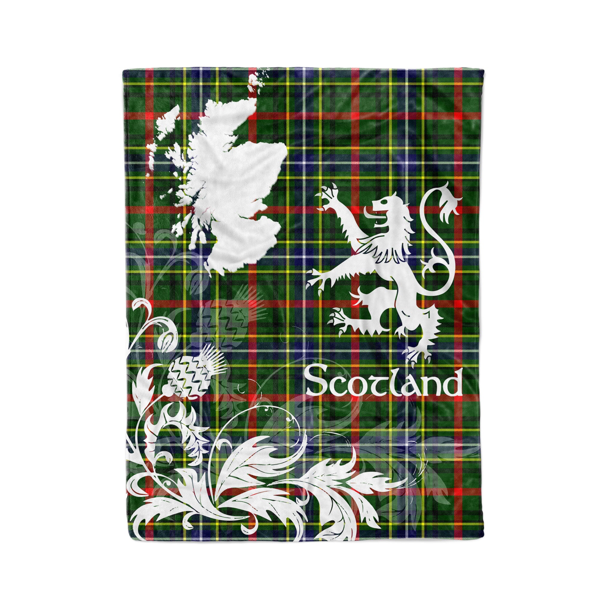 Tartan Plaid Fleece Blanket Tartan Blanket Thistle And Lion Scottish Clan Bisset Plaid Blanket