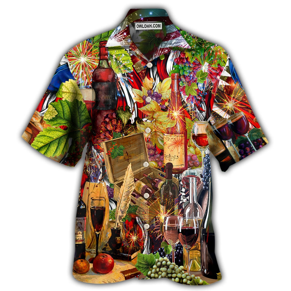 Wine Better For You Independence Day – Hawaiian Shirt – Owl Ohh