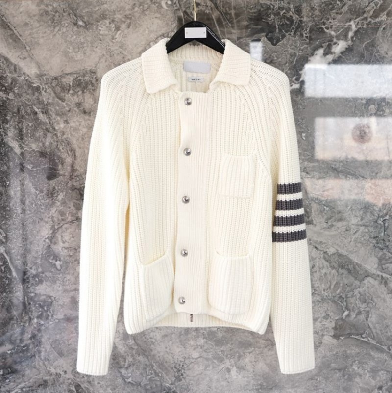 2022 cardigan men and women with the same style men’s slim zipper lapel four-bar wool sweater jacket tide alx