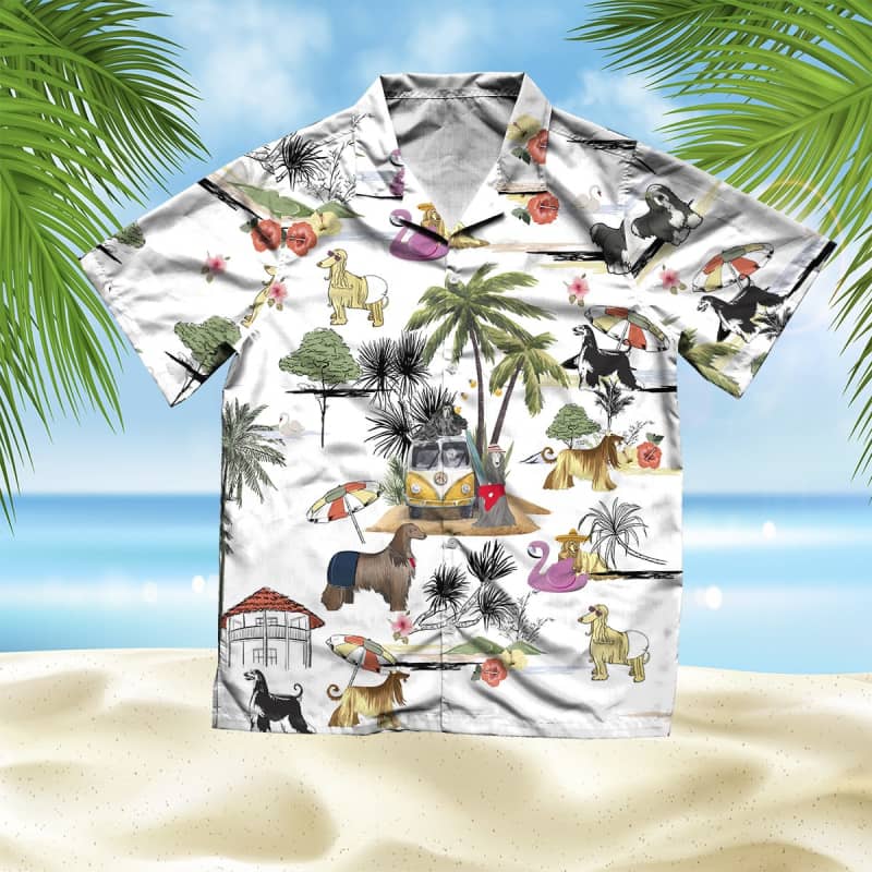 Unisex Afghan Hound Beach Hawaiian Shirt