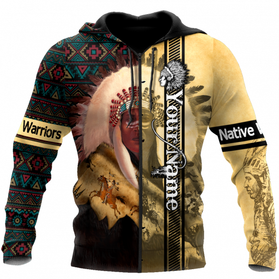 Am Style Our Native Warrior – Native American Customized All Over Print Us Unisex Size Zip Up Hoodie – Indigenous People Day