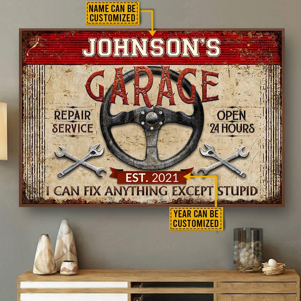 Aeticon Gifts Personalized Auto Garage I Can Fix Anything Canvas Mom Dad Gift Home Decor