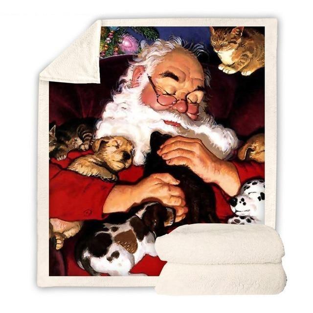 Santa & Pets Blanket Quilt