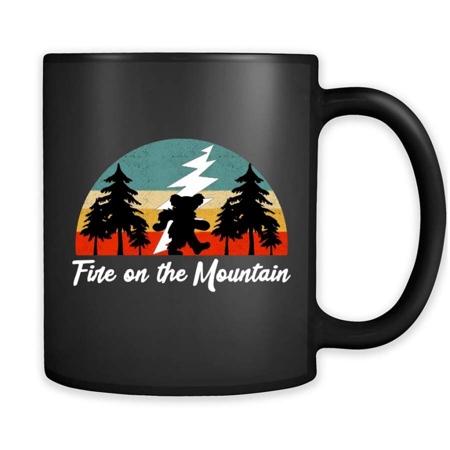 Fire On The Mountain, Classic Vintage Retro Design – Full-Wrap Coffee Black Mug