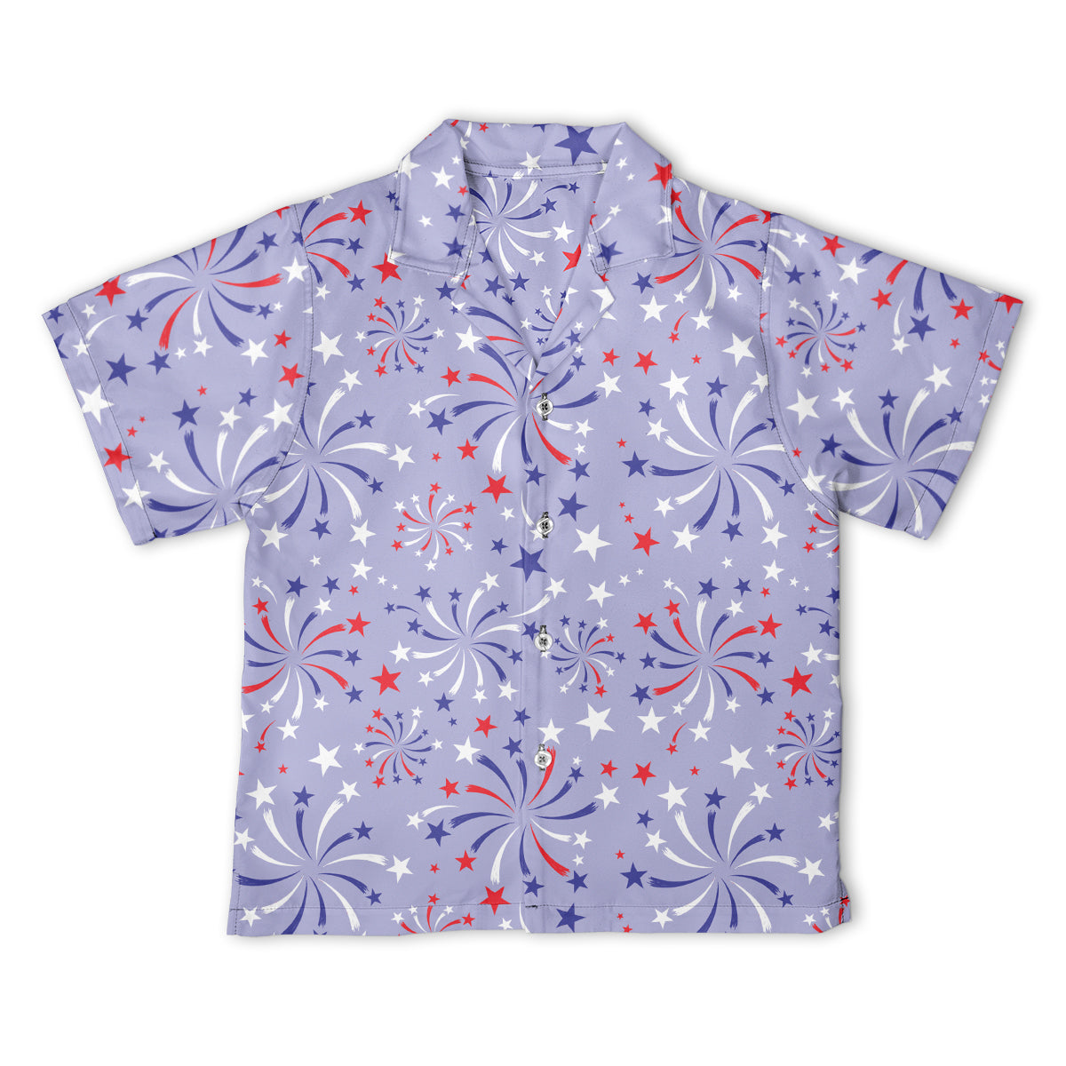 Of July With Fireworks Pattern Youth Short Sleeve Hawaii Shirt Ha110773