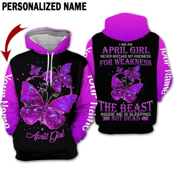 April Girl Black Queen Custom Name 3D All Over Print | For Men & Women | Adult | Cn2305