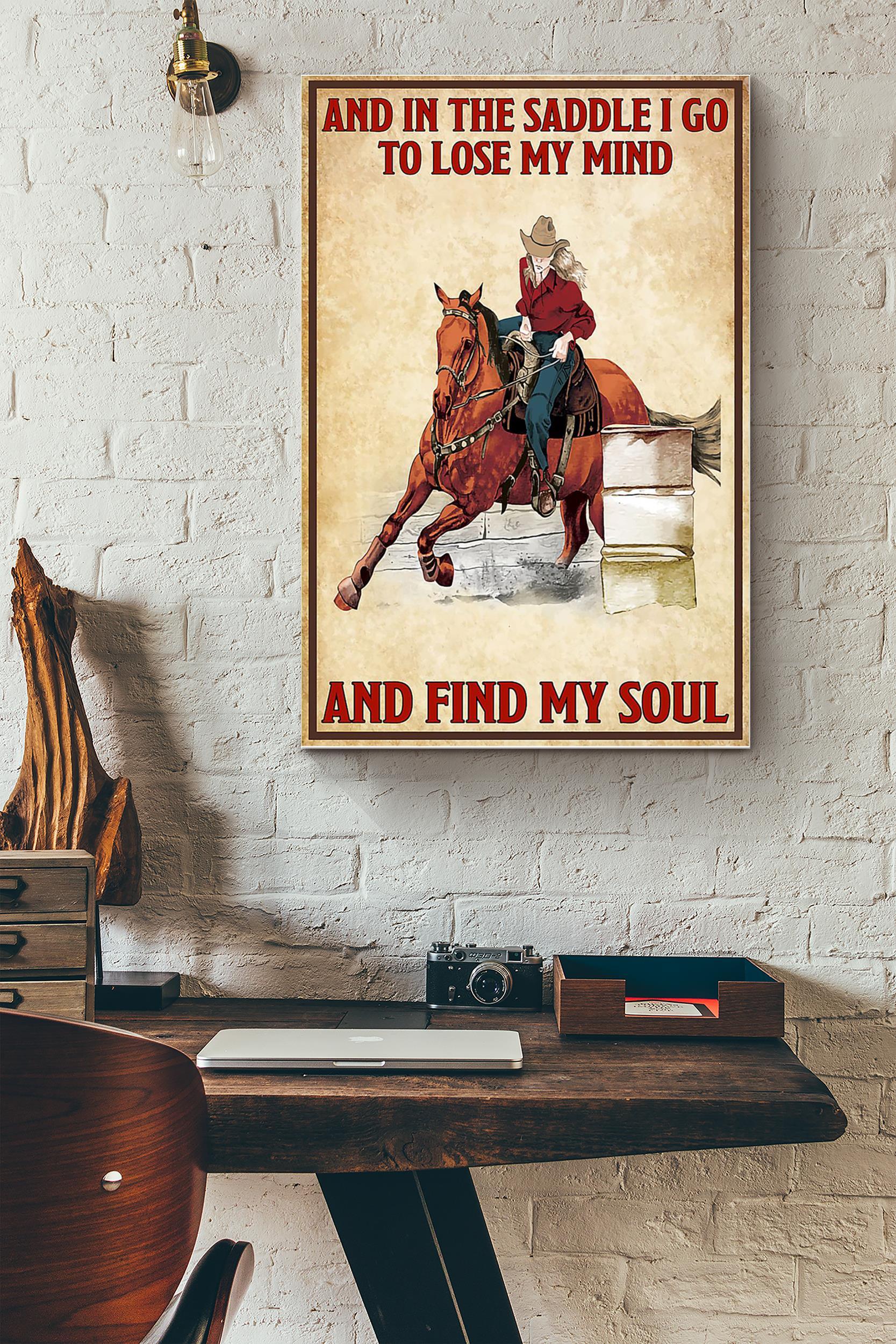 And In The Saddle Poster – Animal Wall Art – Gift For Horse Lover Horse Rider Cowboy Farmhouse Decor Poster